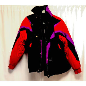 VTG Yamaha Korea made L womens reg jacket purple red black Gore-Tex one spot